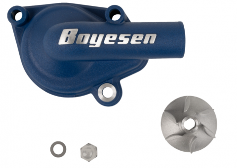 KTM 125/250/300 XC/SX'24-26 Boyesen Water Pump Cover & Impeller Kit Blue